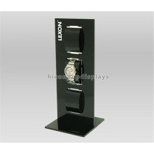 Creative Table Top Black Acrylic 3 Pieces Wrist Watch Display Custom Design Watch Display Holder